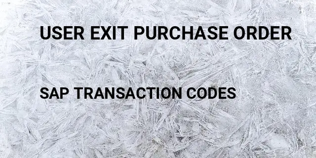 User exit purchase order Tcode in SAP