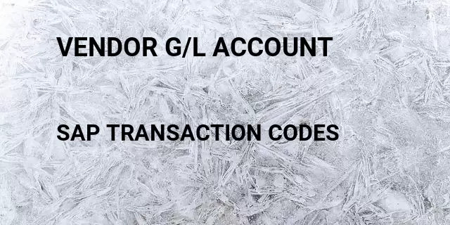 Vendor g/l account Tcode in SAP
