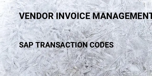 Vendor invoice management job description Tcode in SAP