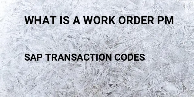 What is a work order pm Tcode in SAP