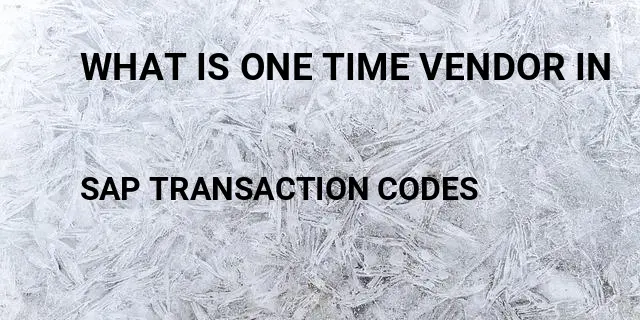 What is one time vendor in Tcode in SAP