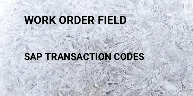 Work order field Tcode in SAP