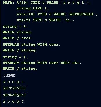 overlay statement in sap abap